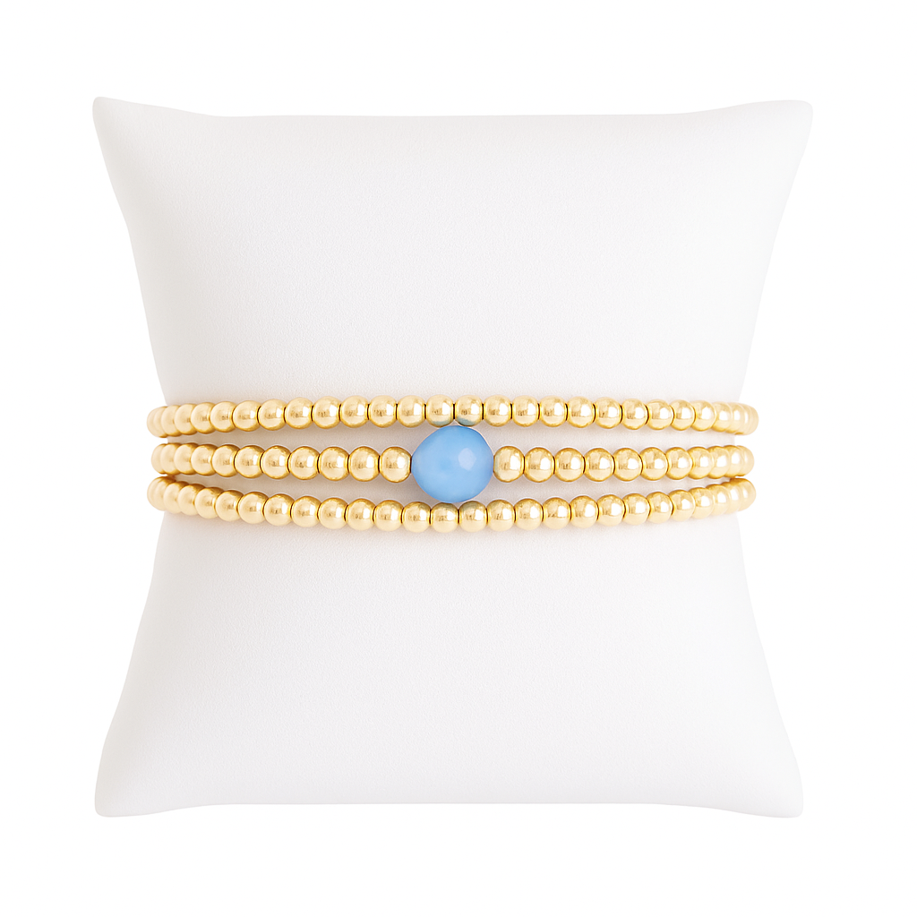 Joy Blue Gold Filled Bracelet Set