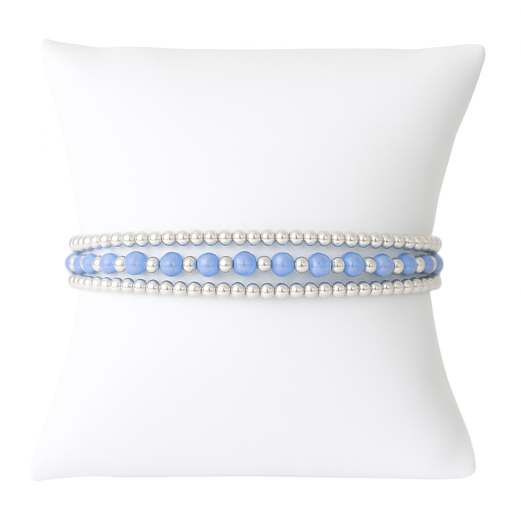 Harmony Blue Sterling Silver Bracelet Set