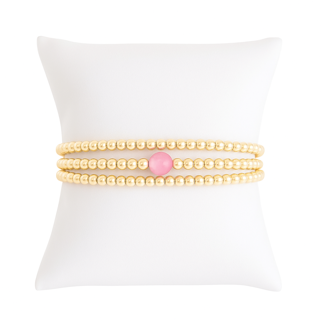 Joy Pink Gold Filled Bracelet Set