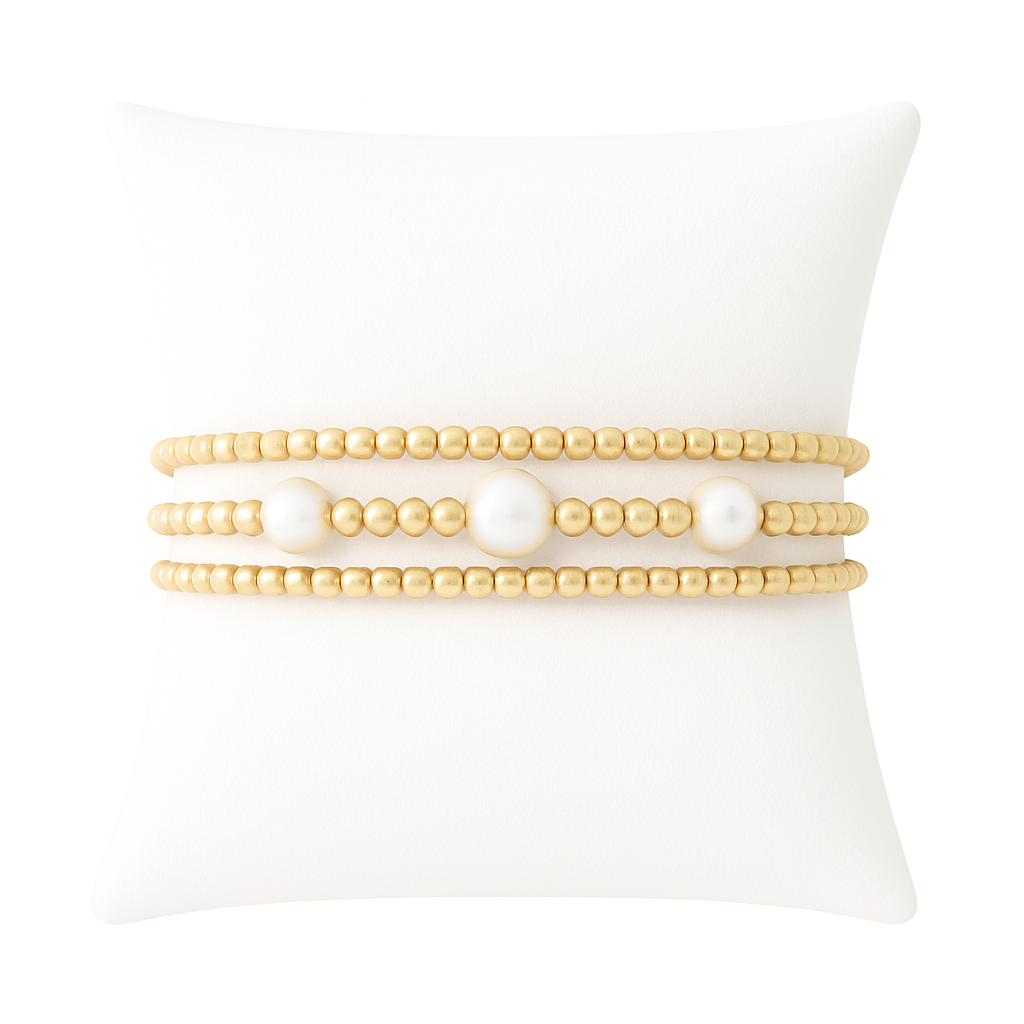 Freshwater Pearl Gold Filled Bracelet Set