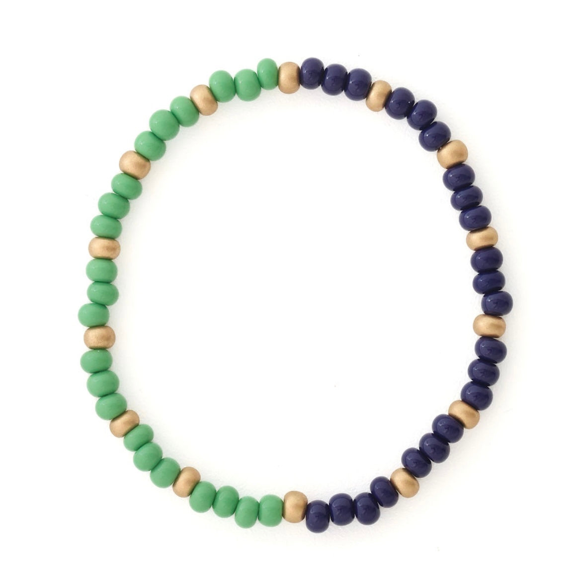 Spirit Half & Half Navy, Green and Gold Bracelet