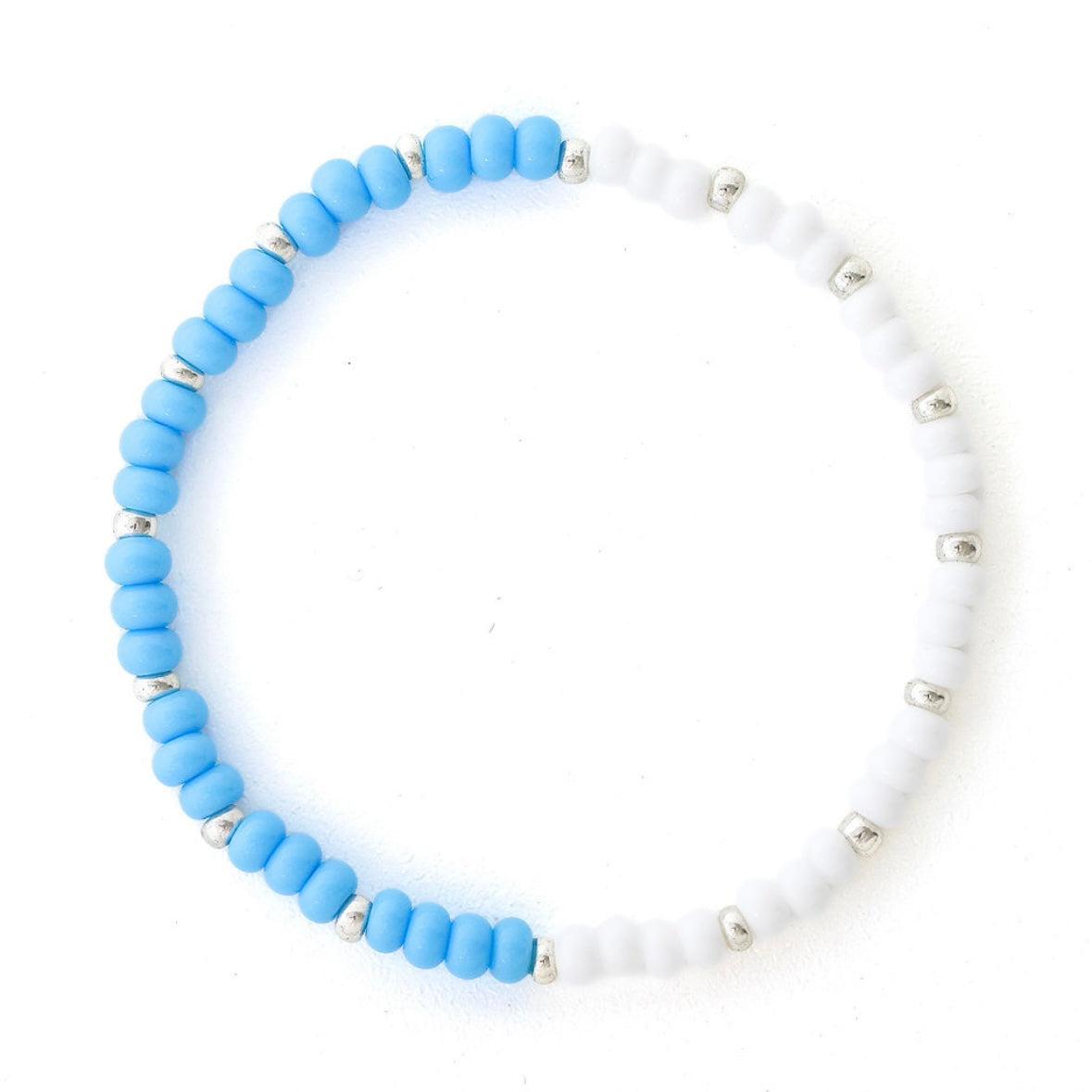 Spirit Half & Half Sky Blue, White and Silver Bracelet