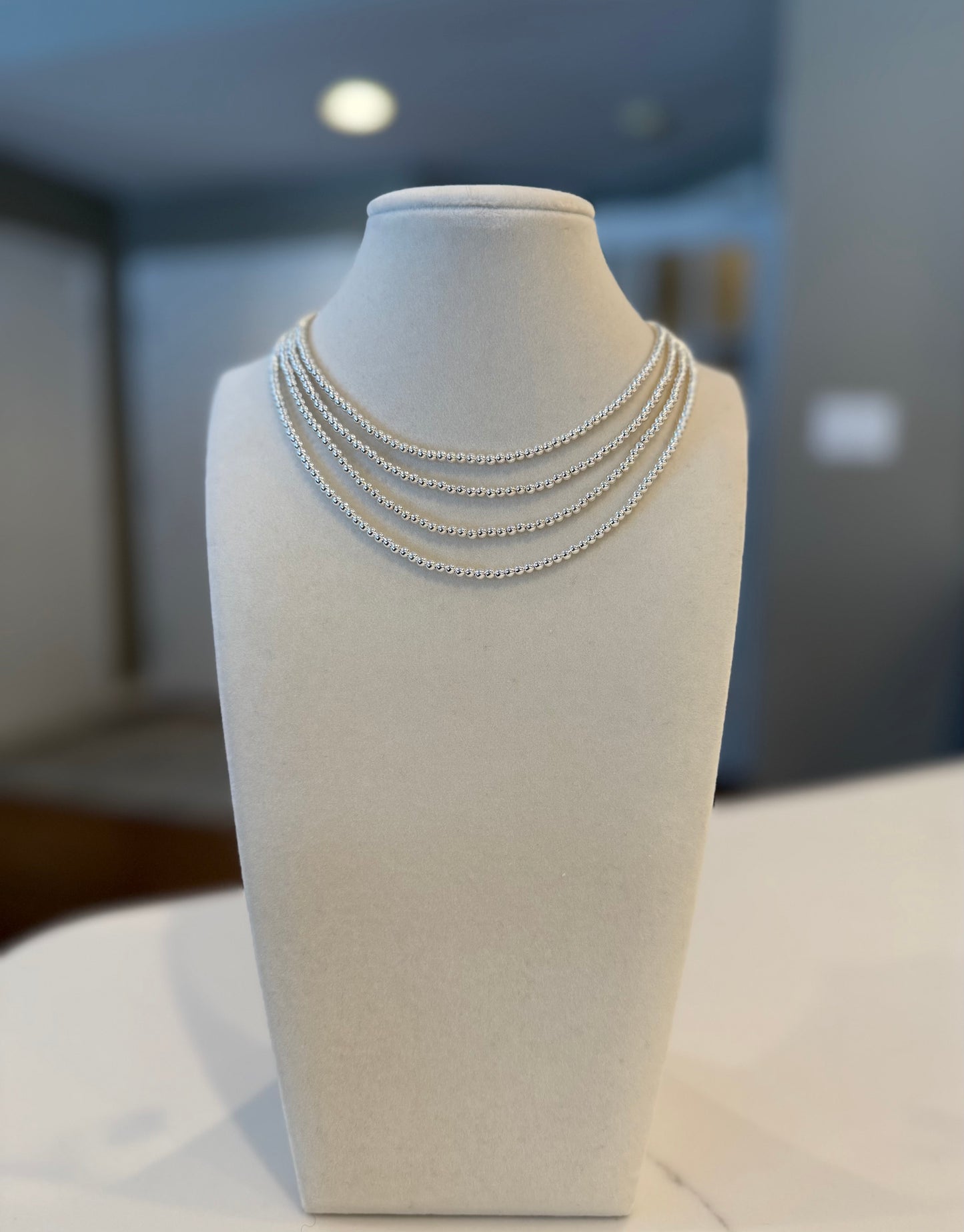 Timeless Three MM Sterling Silver Necklace