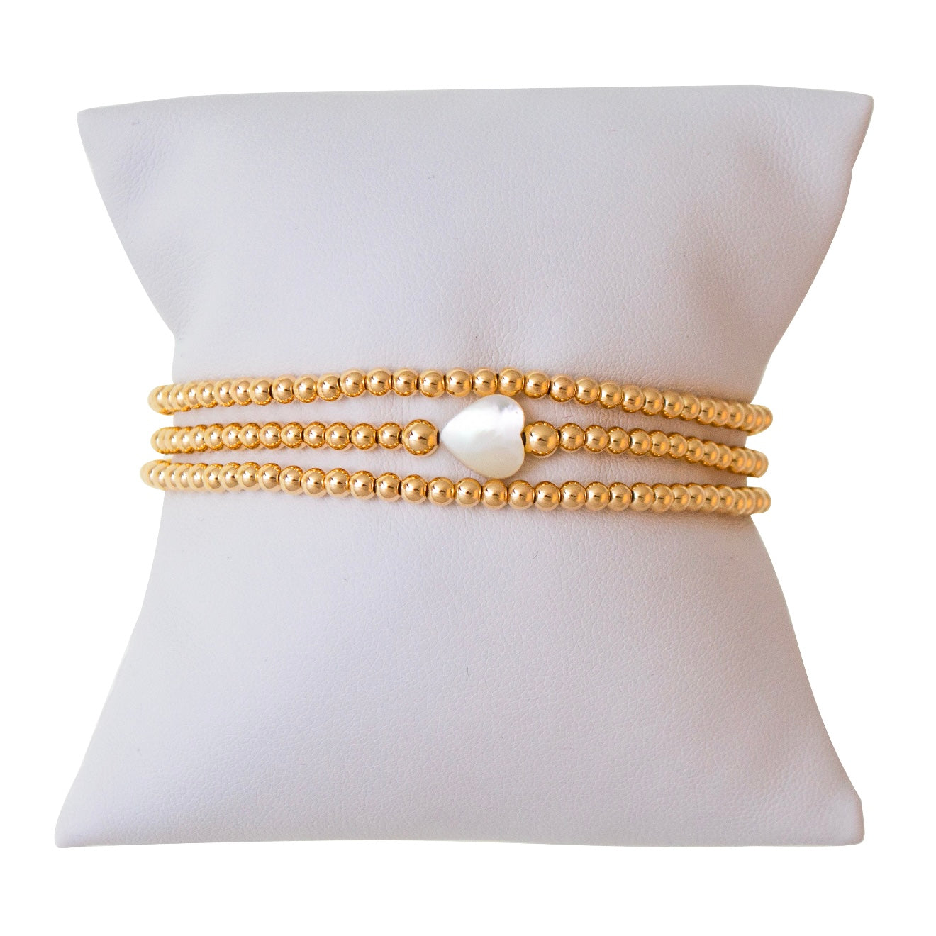Shell Heart Gold Filled Bracelet Set