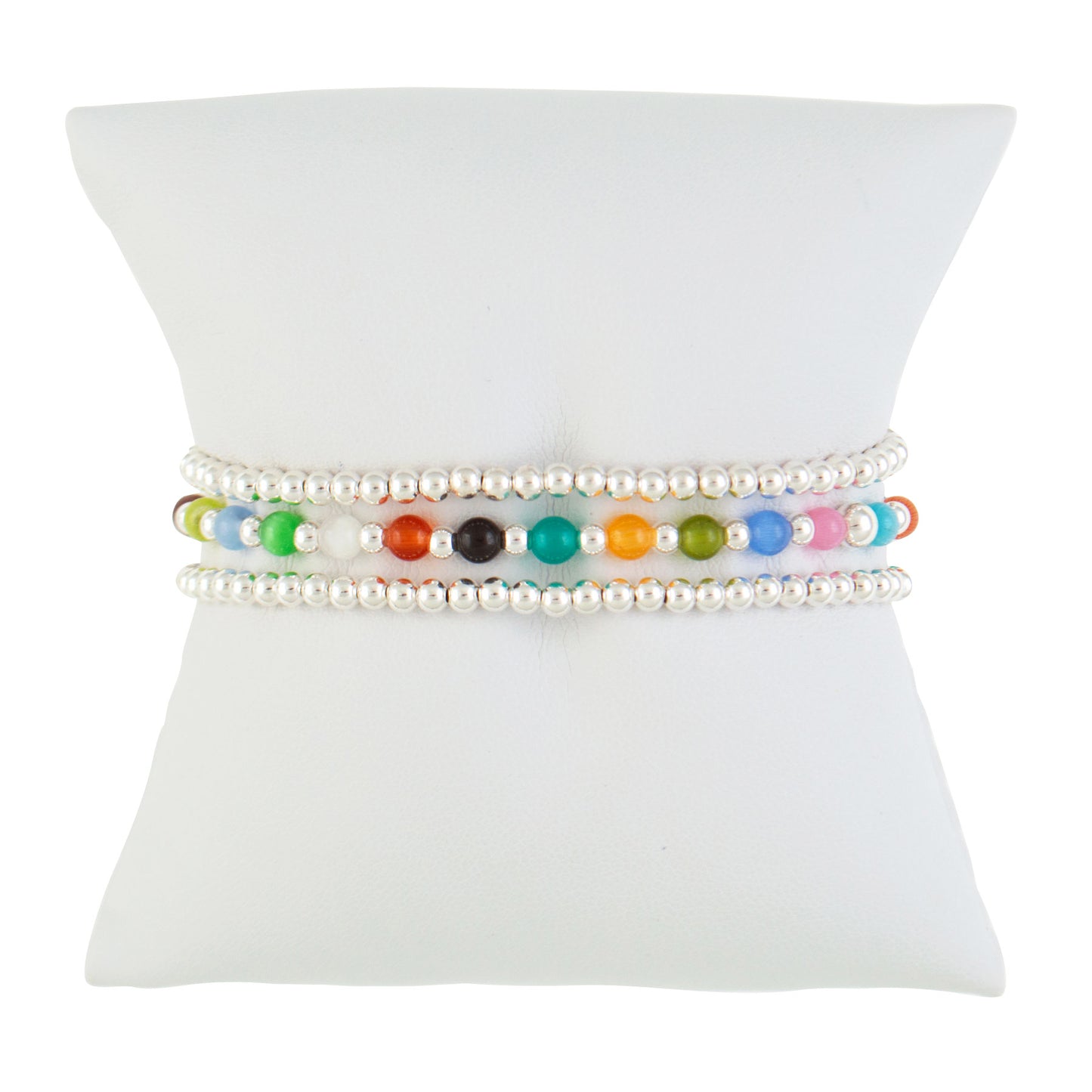 Jubilee Multi-Colored Sterling Silver Bracelet Set