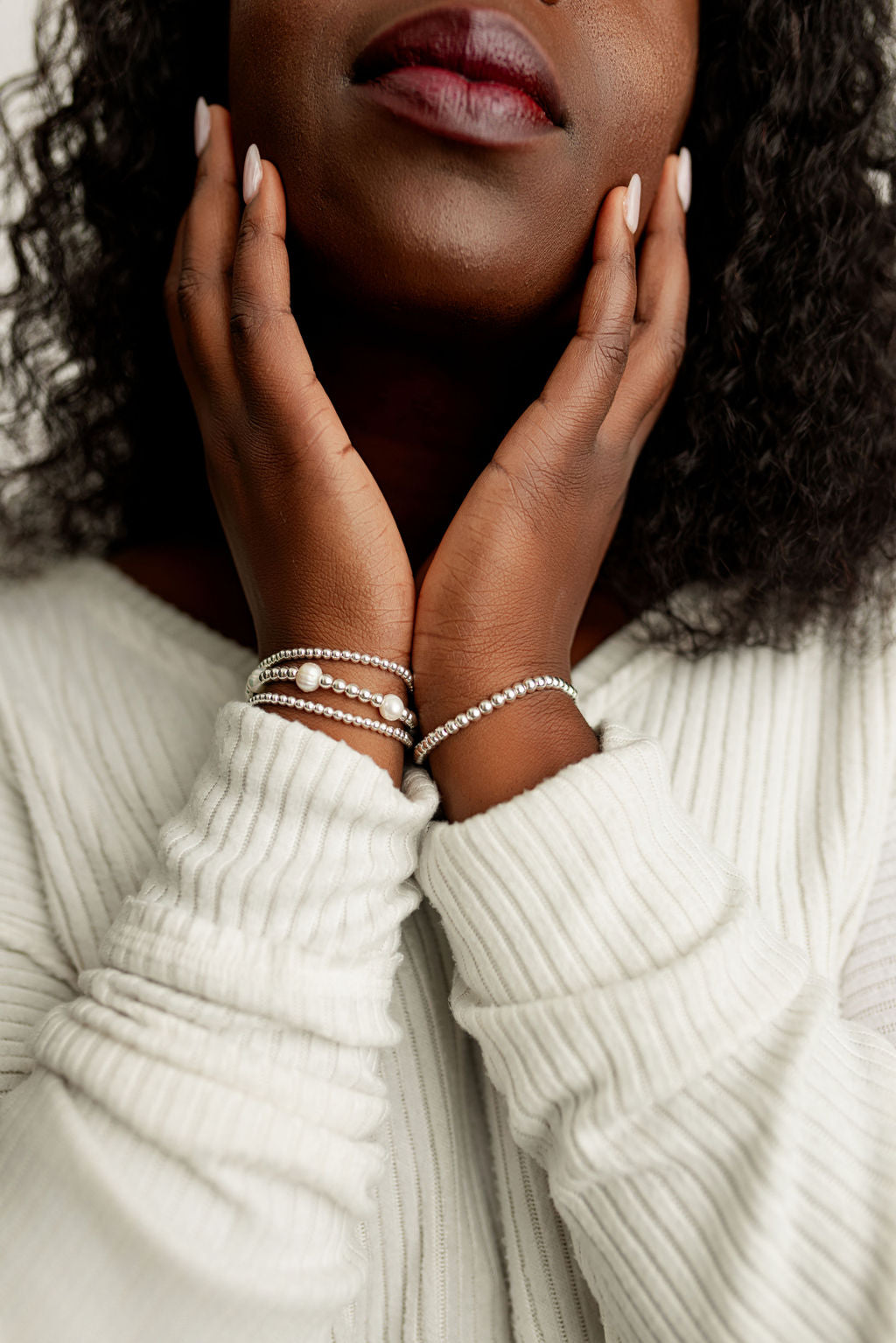 Freshwater Pearl Sterling Silver Bracelet Set