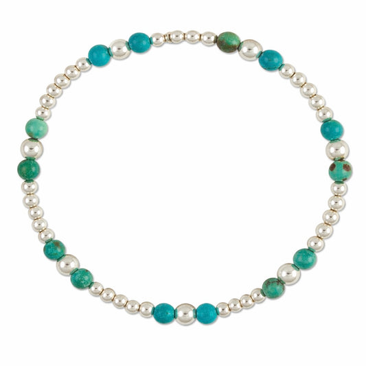 Turquoise Gemstone Sterling Silver Bracelet-December Birthstone