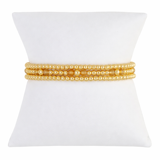 Citrine Gemstone Gold Filled Bracelet Set