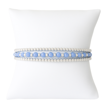 Harmony Blue Sterling Silver Bracelet Set