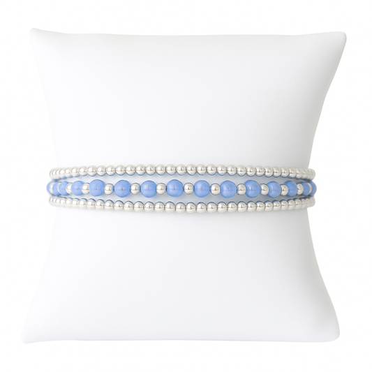Harmony Blue Sterling Silver Bracelet Set