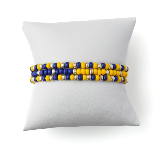 Spirit Blue, Yellow and Silver Bracelet Set