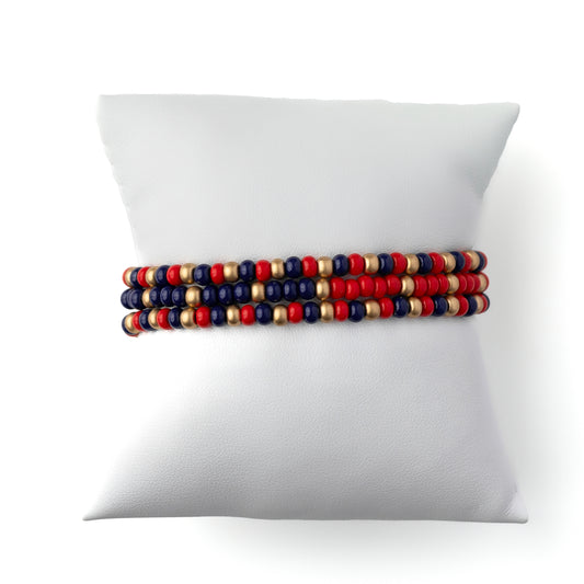 Spirit Red, Navy and Gold Bracelet Set