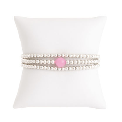 Joy Pink Sterling Silver Bracelet Set