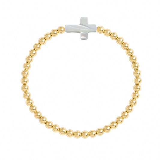 Shell Cross Gold Filled Bracelet