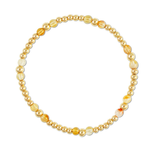 Citrine Gemstone Gold Filled Bracelet-November Birthstone