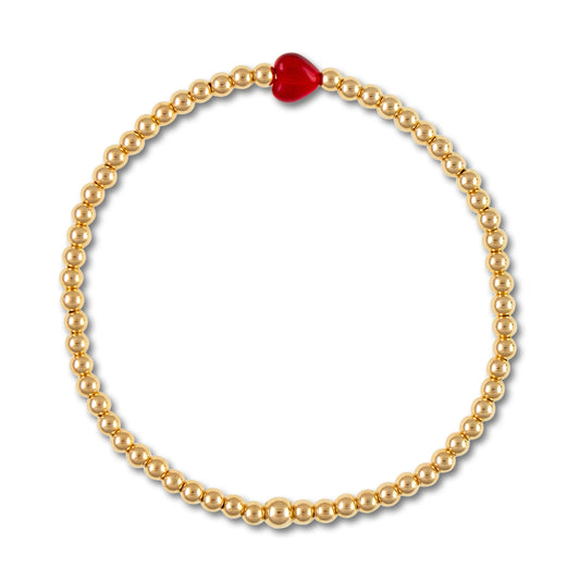 Red Heart Gold Filled Bracelet