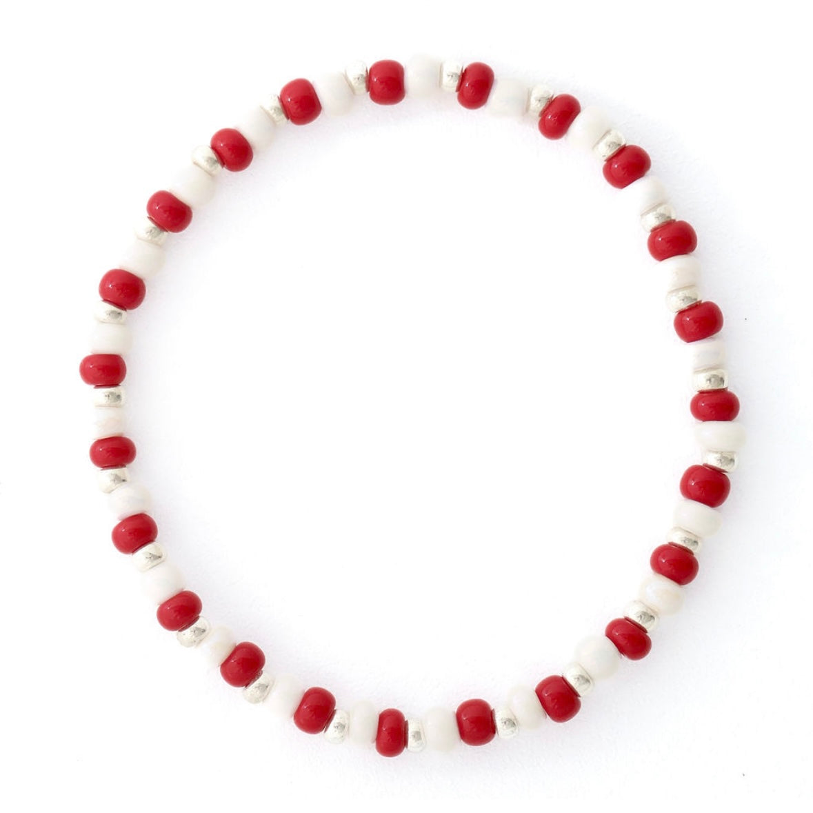Spirit Original Dark Red, White and Silver Bracelet
