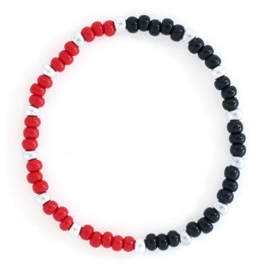 Spirit Half & Half Red, Black and Silver Bracelet