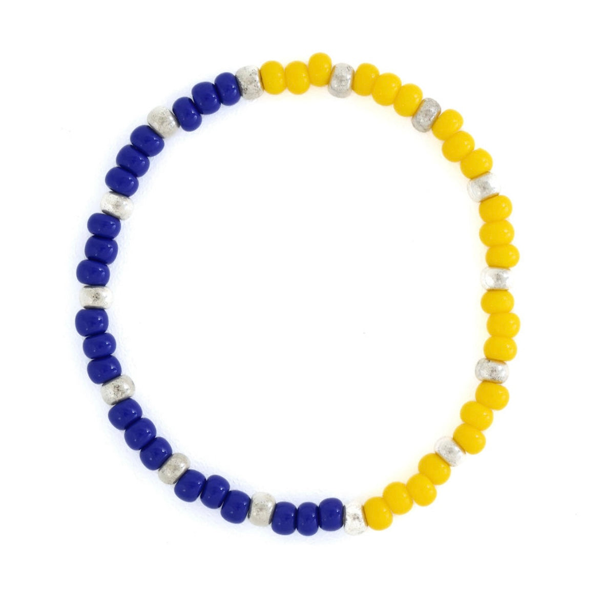 Spirit Half & Half Blue, Yellow and Silver Bracelet