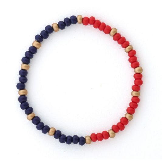 Spirit Half & Half Red, Navy and Gold Bracelet