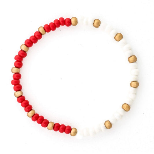 Spirit Half & Half Red, White and Gold Bracelet
