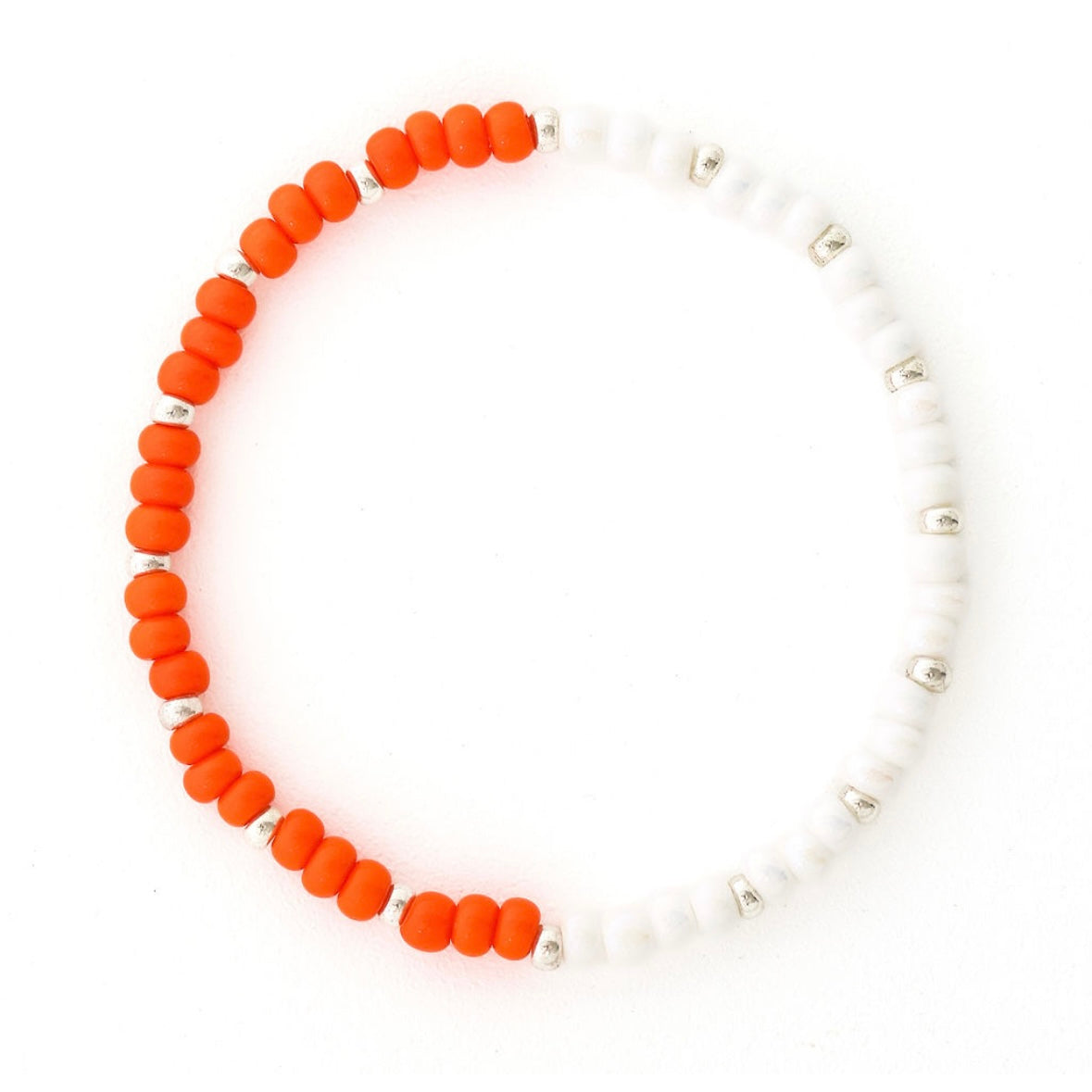 Spirit Half & Half Orange, White and Silver Bracelet