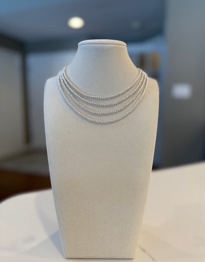 Timeless Three MM Sterling Silver Necklace