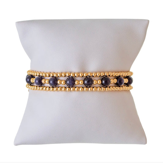 Ebony Gold Filled Bracelet Set