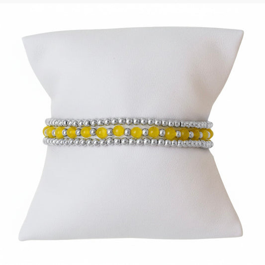 Harmony Yellow Sterling Silver Bracelet Set
