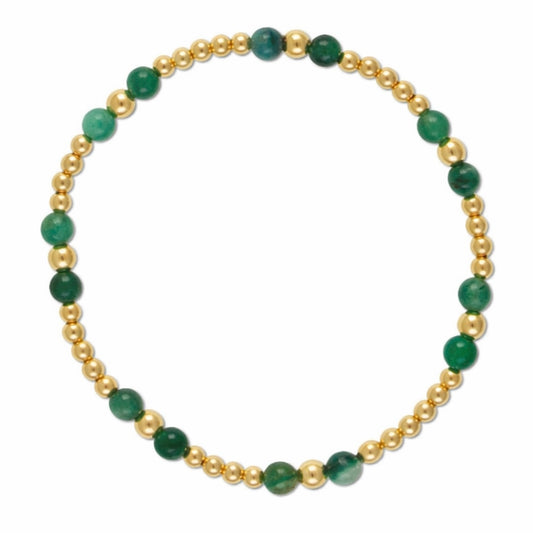 Emerald Gemstone Gold Filled Bracelet-May Birthstone