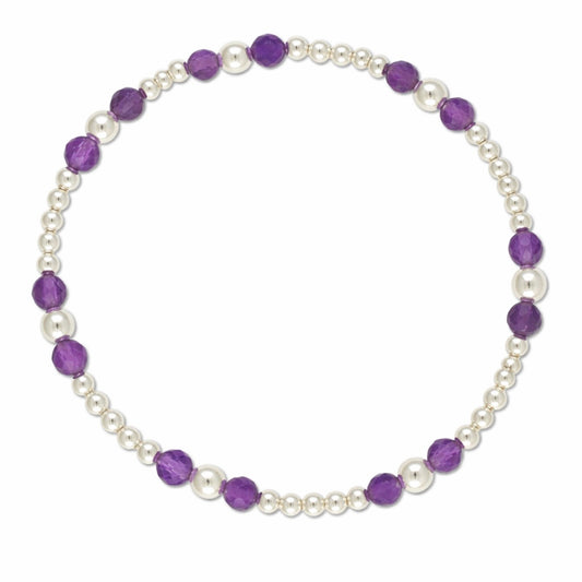 Amethyst Gemstone Sterling Silver Bracelet-February Birthstone