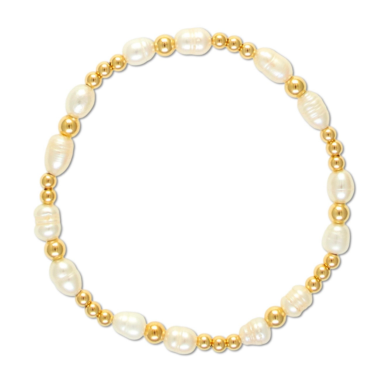 Pearl Gemstone Gold Filled Bracelet-June Birthstone