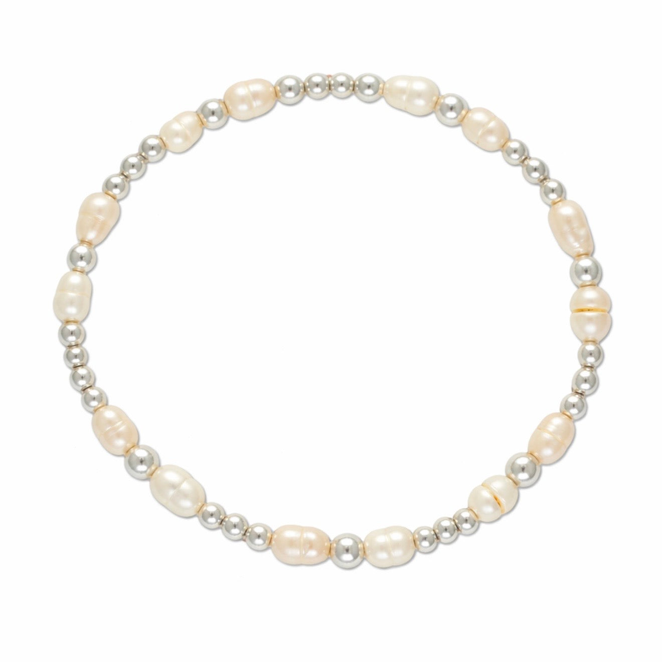 Pearl Gemstone Sterling Silver Bracelet-June Birthstone