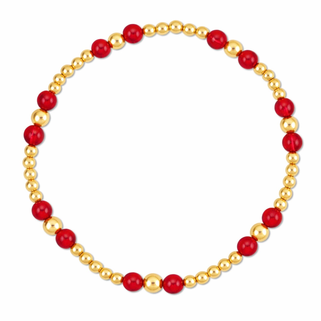 Ruby Gemstone Gold Filled Bracelet-July Birthstone