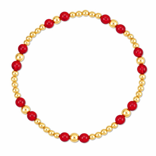 Ruby Gemstone Gold Filled Bracelet-July Birthstone