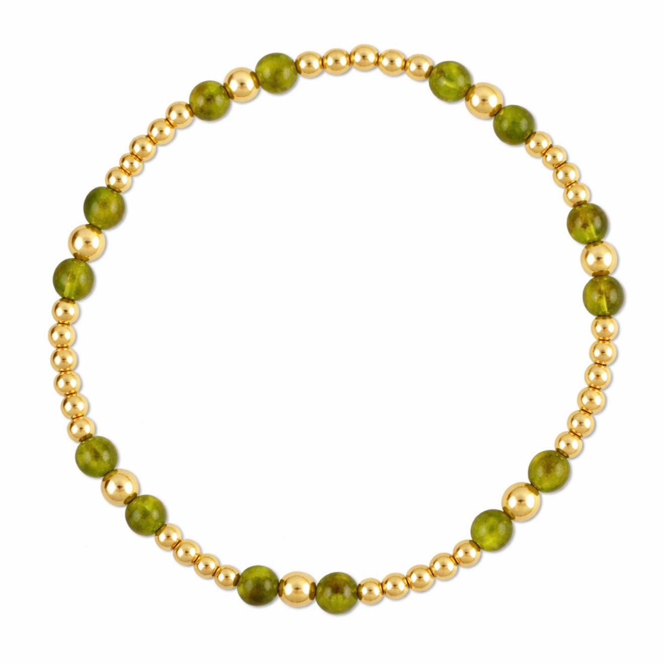 Peridot Gemstone Gold Filled Bracelet-August Birthstone