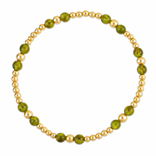 Peridot Gemstone Gold Filled Bracelet-August Birthstone