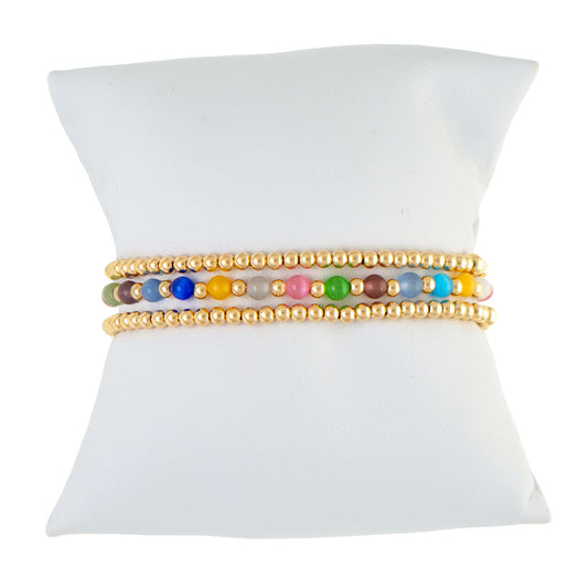 Jubilee Multi-Colored Gold Filled Bracelet Set